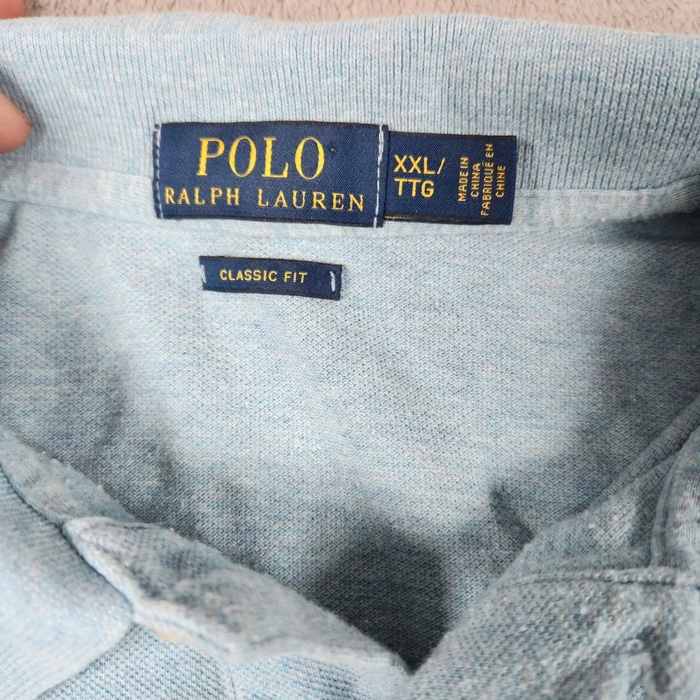 Polo Ralph Lauren Classic Fit Short Sleeve Polo Mens XXL Shirt Light Blue Cotton